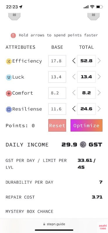 STEPN レベル GST 稼ぎ