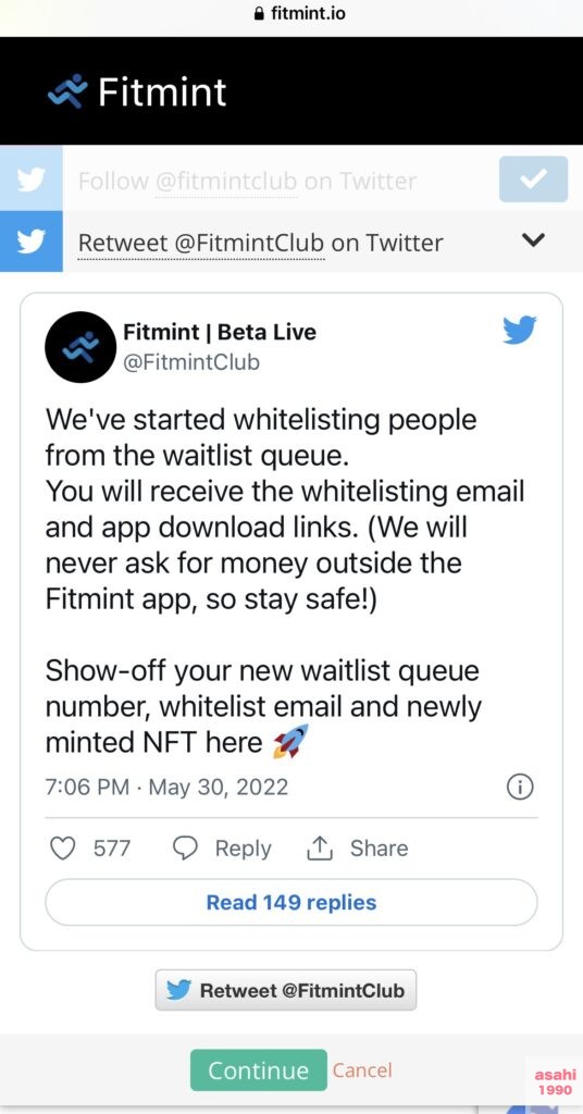 Fitmint アプリ waitlist